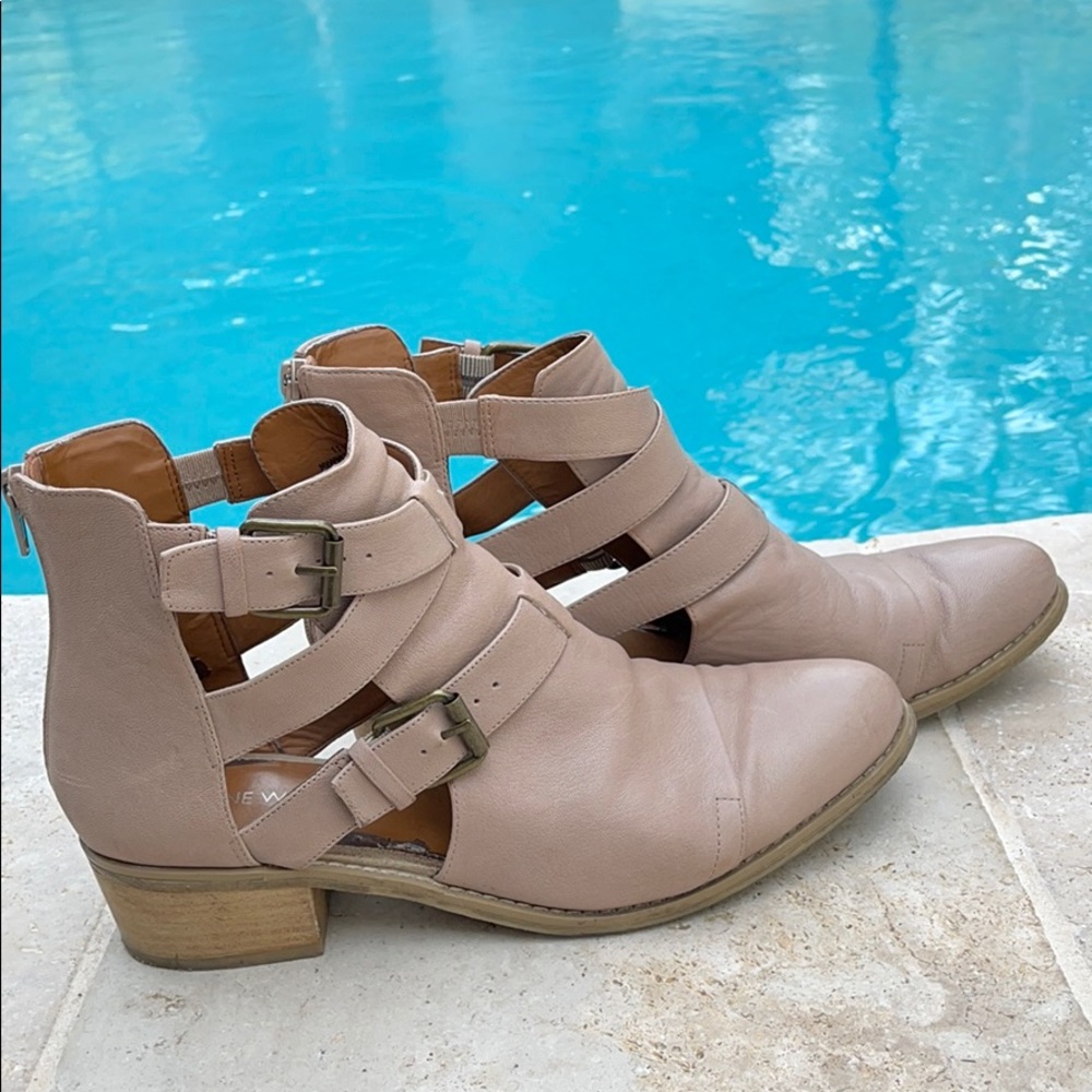 Nine West Vintage Leather Buckle Booties.